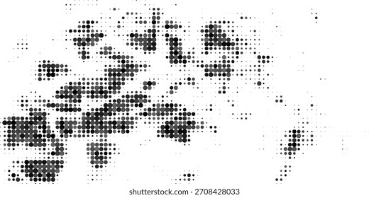 Textura degradada semitono. Fondo de grano de semitono Grunge. Fondo de pantalla de ruido de arena blanca y negra. Ilustración de fondo de Vector pixilado retro. 
