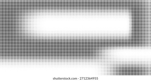 Textura degradada semitono. Fondo de grano radial de medio tono Grunge. Fondo de pantalla de ruido de arena blanca y negra. ilustración de Vector