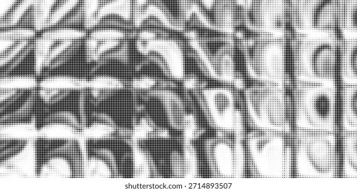 Halftone faded gradient texture. Grunge halftone grit background. White and black sand noise wallpaper. Retro pixilated vector backdrop