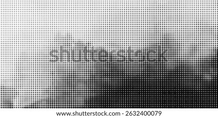 Halftone faded gradient texture. Grunge halftone grit background. White and black sand noise wallpaper. Retro pixilated vector backdrop