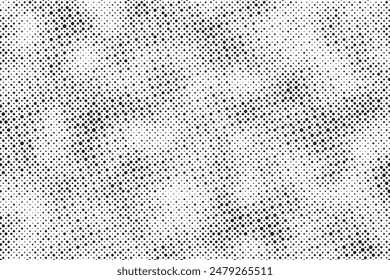 Halftone faded grunge texture background. Grunge halftone grit background. Retro style pixilated vector distress backdrop.