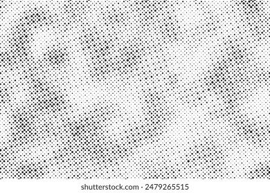 Halftone faded grunge texture background. Grunge halftone grit background. Retro style pixilated vector distress backdrop.