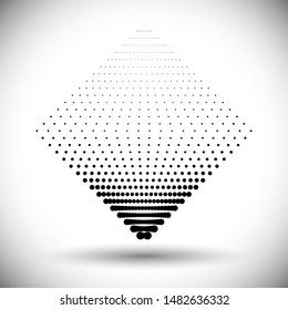 halftone figure with dots. black dotted pattern.