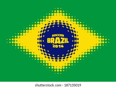 Halftone Flag of Brazil, vector illustration