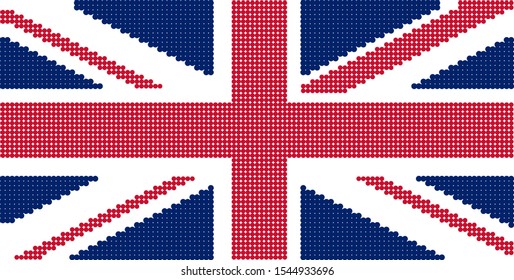 Halftone Flag of United Kingdom Vector illustration EPS10