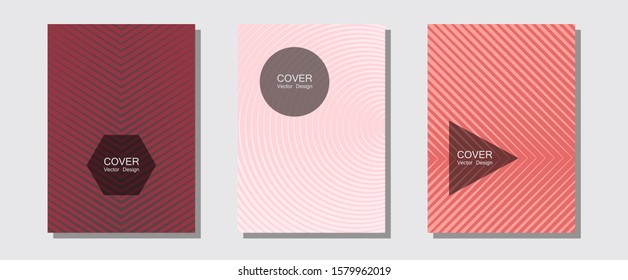 Halftone flat patterns abstract vector set. Balanced posh mockups. Halftone lines music poster background. Digital collection. Geometric covers of lines gradient flat patterns.