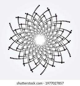 Halftone floral background. Circle dots isolated on the white background. Fabric design element. Halftone circle dots texture. Vector design element for various purposes.