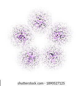 halftone flower design vector illustration