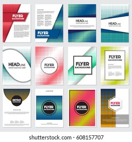 halftone Flyer style background Design Template,Vector Illustration