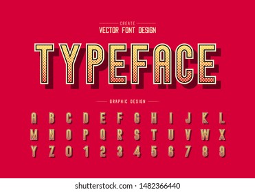 Halftone font and alphabet vector, Digital letter typeface and number design, Graphic text on background