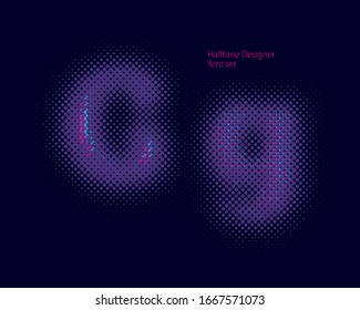 Halftone font design in vector format