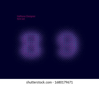 Halftone font design in vector format