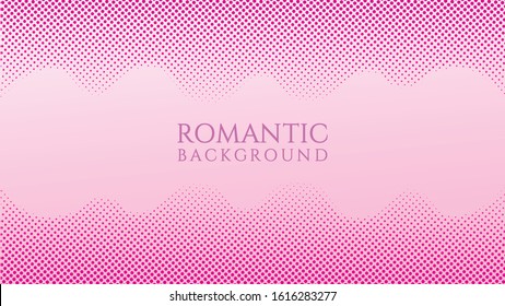 Halftone Frame Background Design Template, Pop Art, Colorful Abstract Dots Pattern Illustration, Vintage Texture Element, Pinky Pink Violet Gradation, Romantic Colors, Valentine Day, Polka-dotted