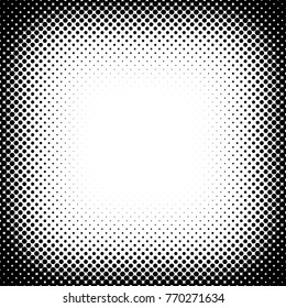 Halftone frame design element, banner, overlay. Vector illustration