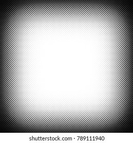 Halftone frame design element, banner, overlay. Vector illustration