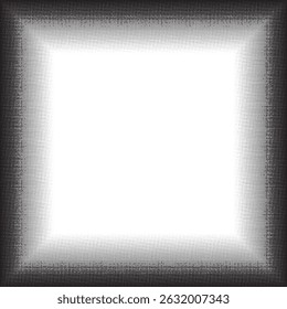 Halftone frame realistic square isolated on white background backdrop for web, fabric and notepad cover vector illustration