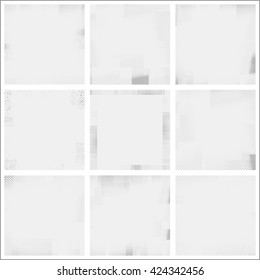 Halftone frame texture set.