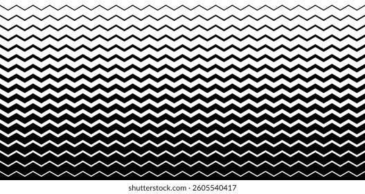 Halftone geometric background. Black and white striped pattern with zigzag lines.