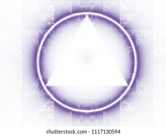 Halftone geometric background - triangle inside circle vector illustration
