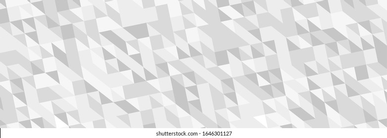 Halftone geometric design, mosaic background from gray triangles
