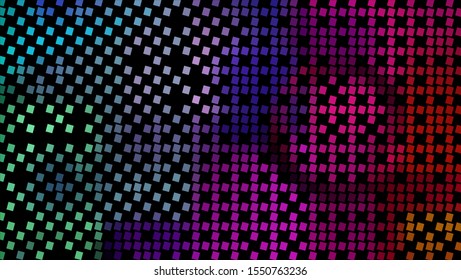 Halftone geometric design with a set of colorful abstract rhombuses. Multicolor, rainbow vector layout with lines, rectangles. Decorative design in an abstract style with rectangles.