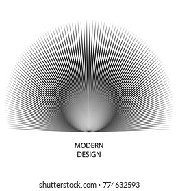 Halftone geometric pattern. Vector abstract circle background. Modern design black lines background.