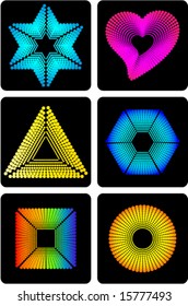 halftone geometric shapes