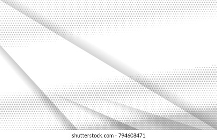 Halftone geometric white and gray color background, vector illustration. Decorative web layout or poster, banner and for sale.