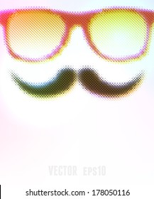Halftone Glasses Background. Vector illustration, eps10, editable.