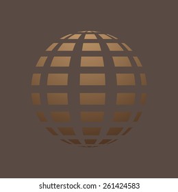 Halftone globe design, stock vector illustration light box. Brown