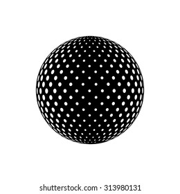 Halftone globe design, stock vector illustration. Black and white
