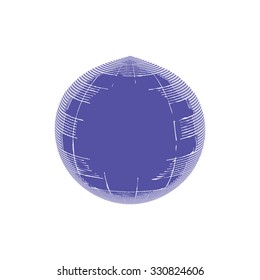 Halftone globe design, stock vector illustration. Violet color