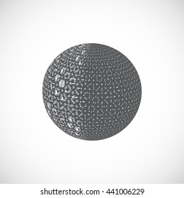 halftone globe design stock vector illustration. gray