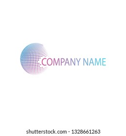 Halftone globe logo company name