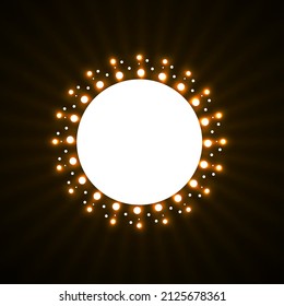 Halftone glowing dotted circles. Dots in circular form. Vector logo