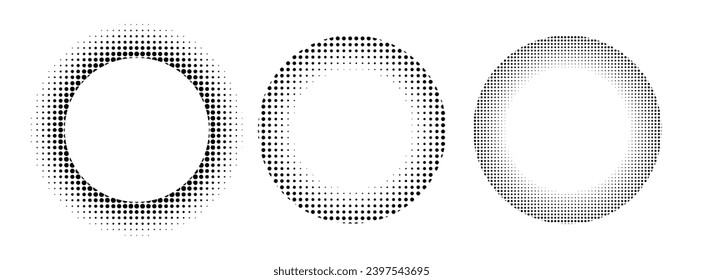 Halftone gold luxury style round frame set