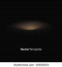 Halftone Golden Dots. Vector Illustration.