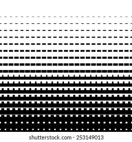 Halftone gradation background, vector black and white texture.
