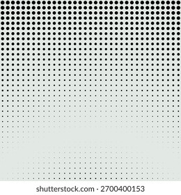 Fondo degradado semitono con puntos negros que se desvanecen en un fondo gris claro creando un diseño moderno y minimalista