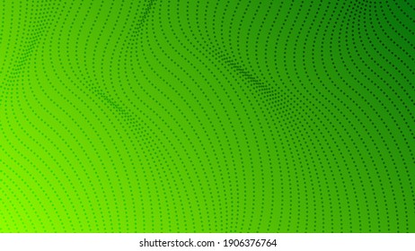 Halftone gradient background with dots. Abstract green dotted pop art pattern in comic style. Vector illustration