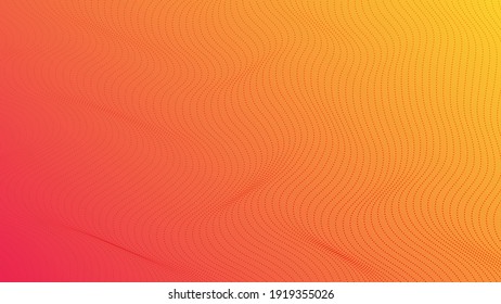 Halftone gradient background with dots. Abstract orange dotted pop art pattern in comic style. Vector illustration