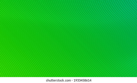 Fondo de degradado de semitono con puntos. Resumen del patrón de arte pop punteado verde al estilo de los cómicos. Ilustración del vector