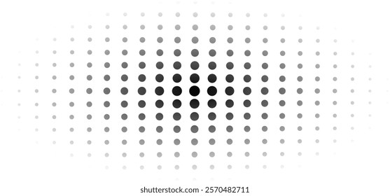 Halftone gradient background with grunge. Grit noise texture with faded edges. Backdrop with pixilated vectors in a retro style Decorative wallpaper with white and black sand noises.