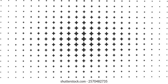Halftone gradient background with grunge. Grit noise texture with faded edges. Backdrop with pixilated vectors in a retro style Decorative wallpaper with white and black sand noises.
