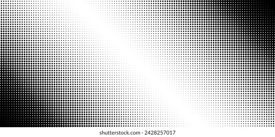 Halftone gradient background. Grunge halftone background. Monochrome gradient background. Vector illustration