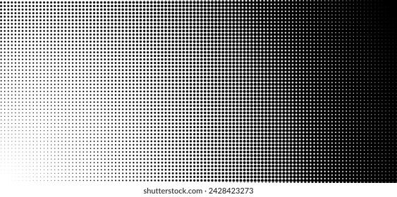 Halftone gradient background. Grunge halftone background. Monochrome gradient background. Vector illustration