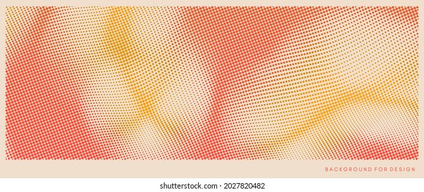 Halftone gradient background. Vibrant trendy texture, with blending colors. Cover design template. 3d network design with particles. Can be used for advertising, marketing, presentation. 