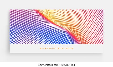 Halftone gradient background. Vibrant trendy texture, with blending colors. Cover design template. 3d network design with particles. Can be used for advertising, marketing, presentation. 