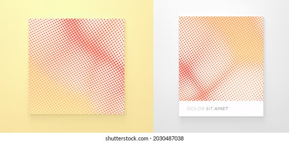 Halftone gradient background. Vibrant trendy texture, with blending colors. Cover design template. 3d network design with particles. Can be used for advertising, marketing, presentation. 