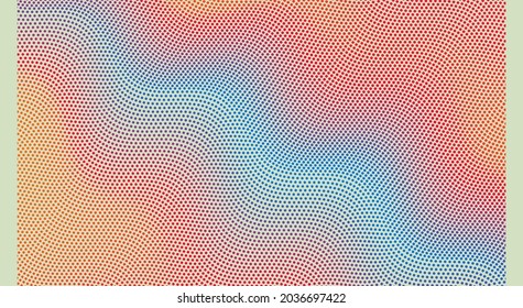 Halftone gradient background. Vibrant trendy texture, with blending colors. Cover design template. 3d network design with particles. Can be used for advertising, marketing, presentation. 